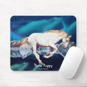 Tapis De Souris Mousepad blanc pour amateurs de chevaux et d'Auror (Avec souris)