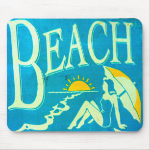 Tapis De Souris mousepad bleu de plage