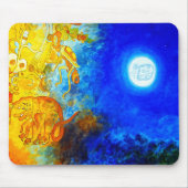 Tapis De Souris Mousepad bleu et orange maya (Devant)