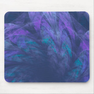 Tapis De Souris Mousepad bleu transparent pétales fractal