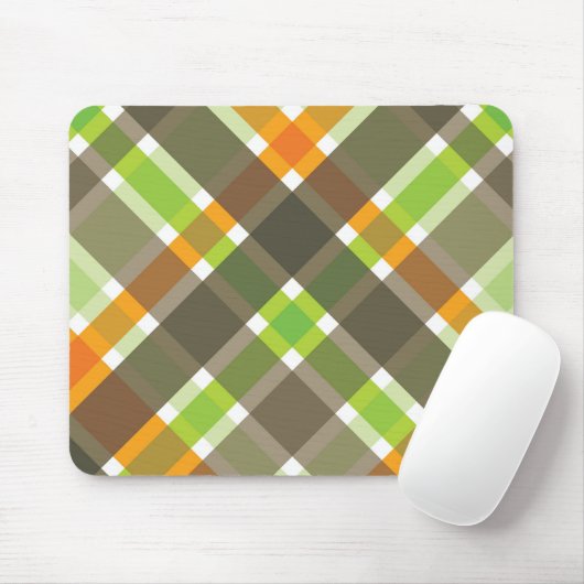 Tapis De Souris Mousepad Brown vert orange rétro (Avec souris)