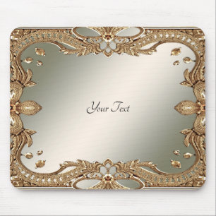 Tapis De Souris Mousepad cadre Orné Or