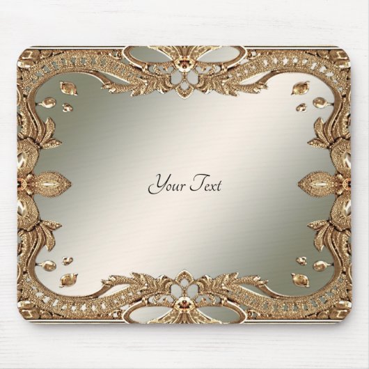 Tapis De Souris Mousepad cadre Orné Or (Devant)