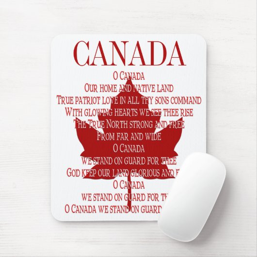 Tapis De Souris Mousepad Canada Anthem Mousepad Canada Maple Leaf  (Avec souris)