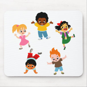 Tapis De Souris Mousepad Cartoon Cinq Enfants