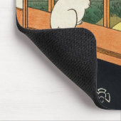 Tapis De Souris Mousepad : Chat sur fenêtre par Hiroshige 歌 川 広 重 (Coin)