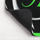 Tapis De Souris Mousepad chic de monogramme de vert de chaux (Coin)