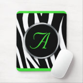 Tapis De Souris Mousepad chic de monogramme de vert de chaux (Avec souris)