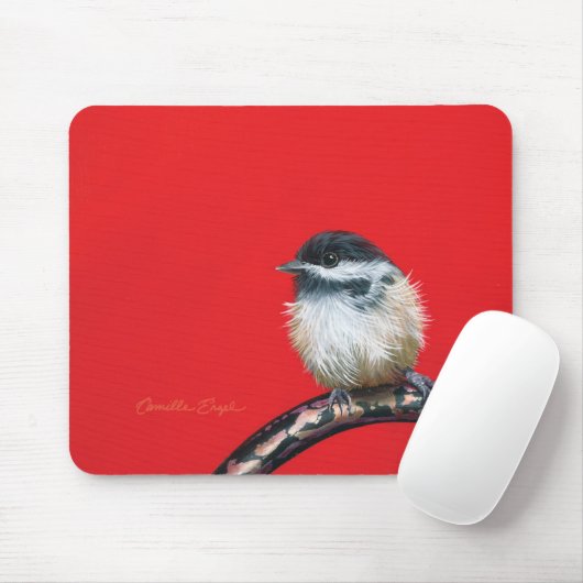 Tapis De Souris Mousepad "Chickadee" par Camille Engel (Avec souris)