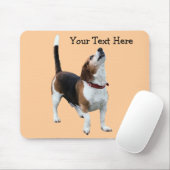 Tapis De Souris Mousepad, chien mignon Beagle hurlant (Avec souris)