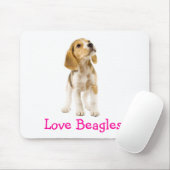 Tapis De Souris Mousepad, chiot Beagle amoureux (Avec souris)