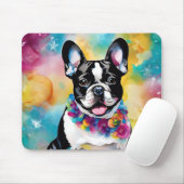Tapis De Souris Mousepad coloré français mignon Bulldog "Frenchie" (Avec souris)