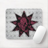 Tapis De Souris Mousepad crâne pointu (rose foncé) (Avec souris)