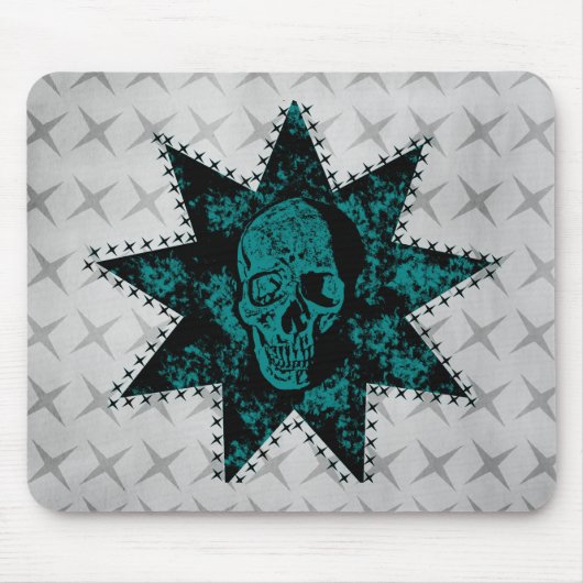 Tapis De Souris Mousepad crâne pointu (Turquoise) (Devant)