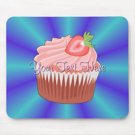 Tapis De Souris Mousepad Cupcake aux fraises (Devant)