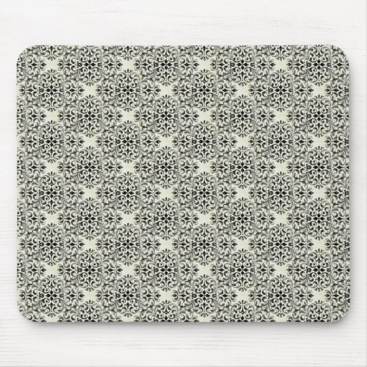 Tapis De Souris Mousepad damassé, noir et blanc (Devant)