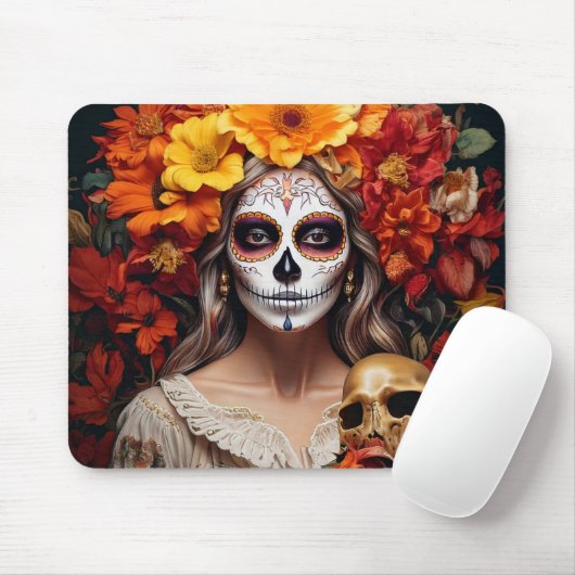 Tapis De Souris Mousepad dame au crâne (Avec souris)