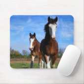 Tapis De Souris Mousepad de 2 Clydesdales (Avec souris)