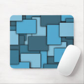 Tapis De Souris Mousepad de bleu de Multi-Rectangle (Avec souris)