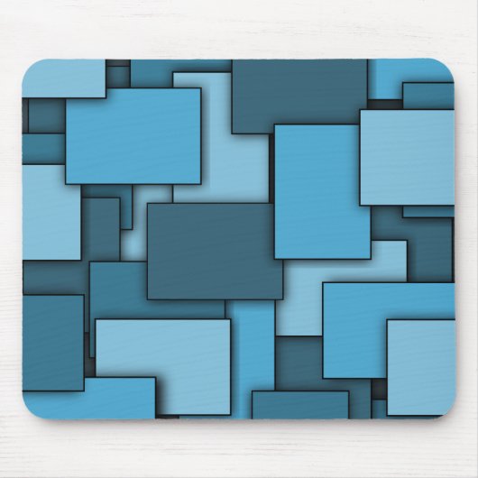 Tapis De Souris Mousepad de bleu de Multi-Rectangle (Devant)