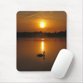 Tapis De Souris Mousepad de coucher du soleil de cygne (Avec souris)