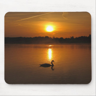 Tapis De Souris Mousepad de coucher du soleil de cygne