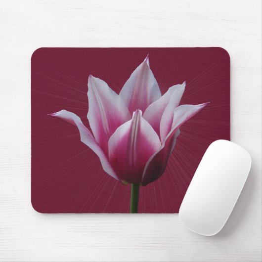 Tapis De Souris Mousepad de ~ de la tulipe w/sunburst (Avec souris)