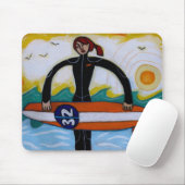 Tapis De Souris Mousepad de fille de surfer (Avec souris)