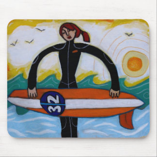Tapis De Souris Mousepad de fille de surfer