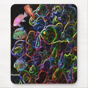 Tapis De Souris Mousepad de fosm au néon et de poissons vivants