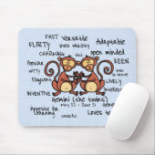 Tapis De Souris mousepad de Gémeaux (Avec souris)