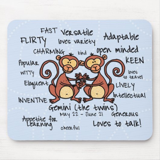 Tapis De Souris mousepad de Gémeaux (Devant)