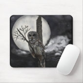 Tapis De Souris Mousepad de hibou de barde en ciel nocturne (Avec souris)