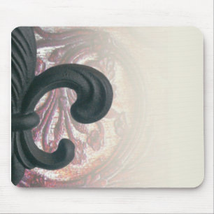 Tapis De Souris mousepad de "iron fleur de lis" de Bourgogne/sable