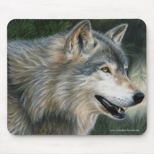 Tapis De Souris Mousepad de loup de bois de construction (Devant)