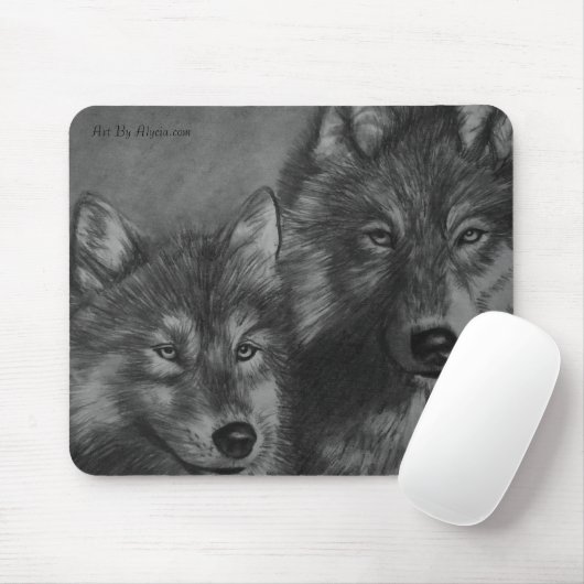 Tapis De Souris Mousepad de loups (Avec souris)