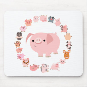 Tapis De Souris Mousepad de mandala de porc