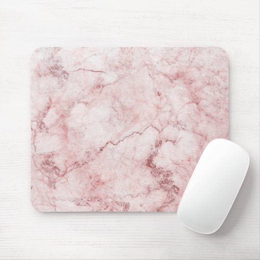 Tapis De Souris Mousepad de marbre rose (Avec souris)