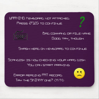 Tapis De Souris Mousepad de messages d'erreur