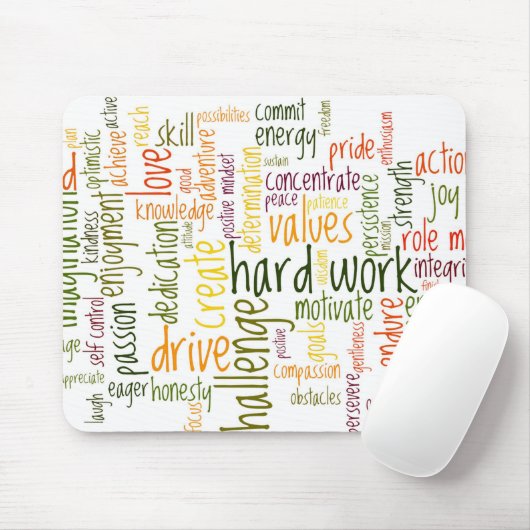 Tapis De Souris Mousepad de motivation des mots #2 (Avec souris)