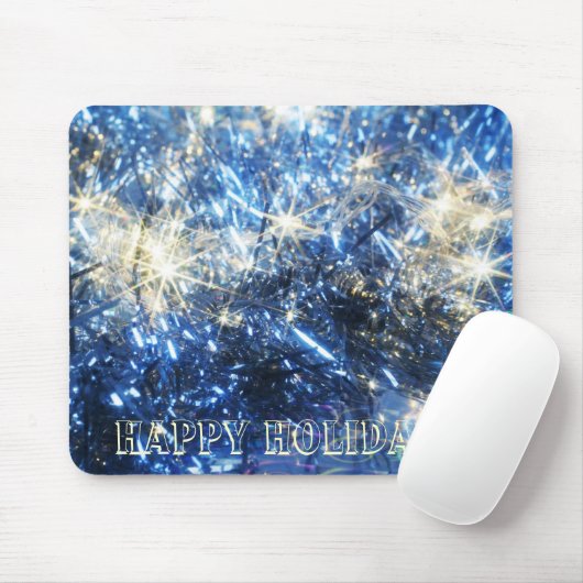 Tapis De Souris Mousepad de Noël bleu (Avec souris)