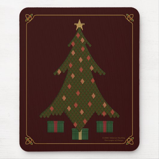 Tapis De Souris Mousepad de Noël doré (Devant)