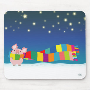 Tapis De Souris Mousepad de Noël du petit porc