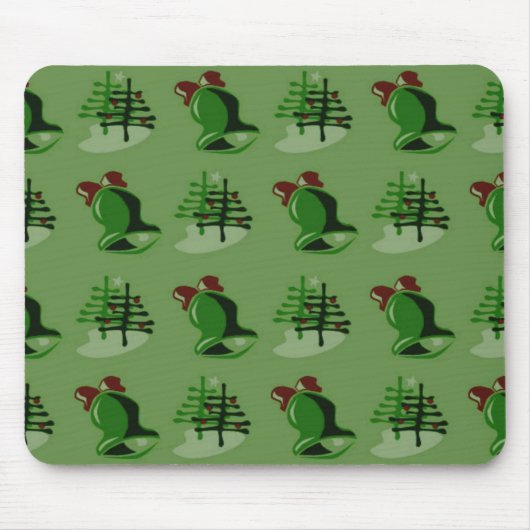 Tapis De Souris Mousepad de Noël vert (Devant)