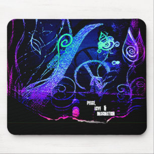 Tapis De Souris Mousepad de paix, d'amour et d'imagination