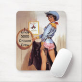 Tapis De Souris Mousepad de pin-up de fille de vache (Avec souris)