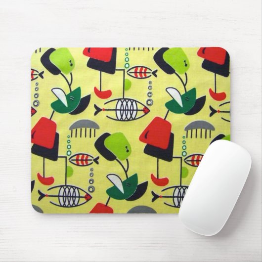 Tapis De Souris Mousepad de poisson atomique moderne du milieu du  (Avec souris)