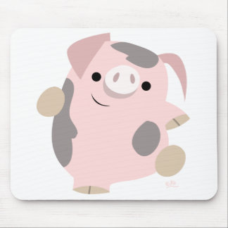 Tapis De Souris Mousepad de porc de bande dessinée de danse
