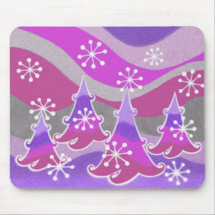 Tapis De Souris Mousepad de pourpre d'arbres d'hiver