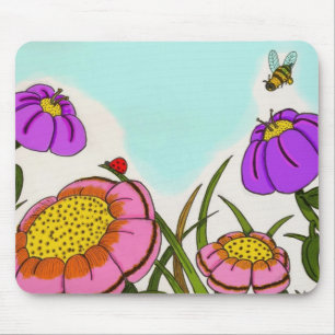 Tapis De Souris Mousepad de prairie de fleurs
